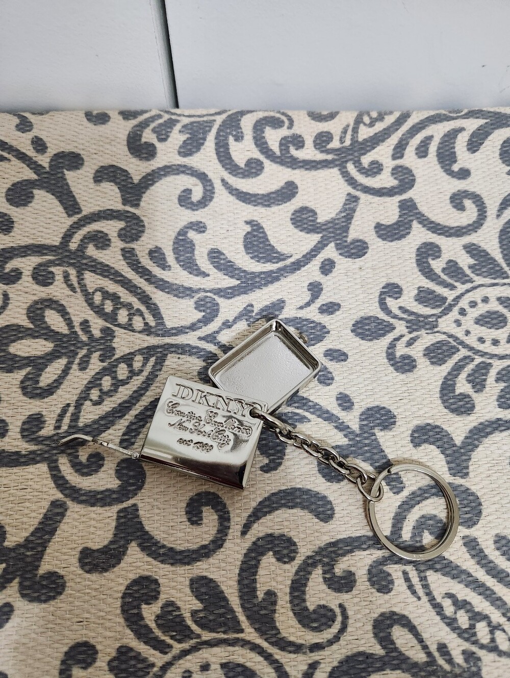 DKNY Vintage Silver Bag Charm Key Chain